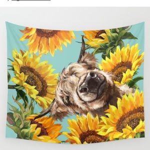 Sunflower Cow Tapestry